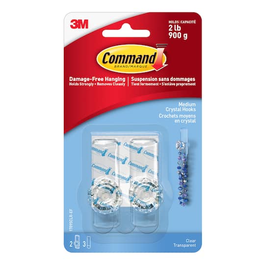 Command Clear Crystal Hooks, Size: Medium | Michaels Command Clear Crystal Hooks, Size: Medium | Michaels